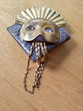 Spilla vintage maschera usato  Torino