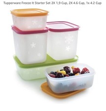 Tupperware Freezer Mates Starter Set 2X 1,75 xícaras, 2X 4,75 xícaras, 1x 4,25 xícaras comprar usado  Enviando para Brazil
