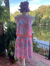 Usado, Conjunto de saia Belina crop top e plissada Lilly Pulitzer rosa azul verão sirene tamanho 6 comprar usado  Enviando para Brazil
