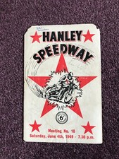 Speedway programme hanley for sale  POOLE