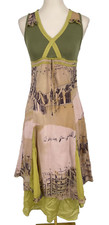 terra moda feminino tamanho XS camadas assimétricas vestido midi estampado cintura império Paris comprar usado  Enviando para Brazil