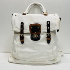 Usado, Mochila de viagem preta rebite forro listrado branco couro vários bolsos alça superior comprar usado  Enviando para Brazil