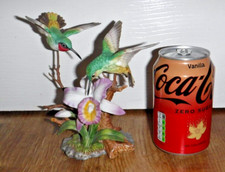 Estatueta de bronze porcelana Maruri rubi garganta beija-flores e orquídea ~ Excelente comprar usado  Enviando para Brazil