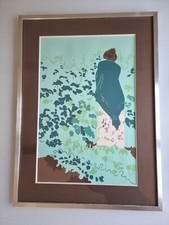 Lithography japanese gueicha d'occasion Lithography japanese gueicha d'occasion  Fayence