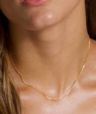 Colar caixa de ouro amarelo sólido 14K corrente de ouro real 18" comprar usado  Enviando para Brazil