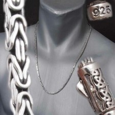 3mm BALI BIZANTINO 925 STERLING SILVER MENS COLAR CORRENTE 17 18 20 22 24 26" comprar usado  Enviando para Brazil
