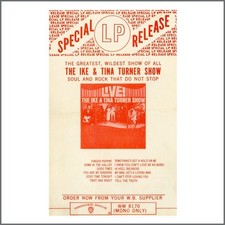 Ike & Tina Turner Warner Bros Records 1965 Live Album Promotional Flyer (UK) comprar usado  Enviando para Brazil