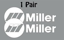 Miller Welder 1 par adesivo branco cortado tamanho especial 5,0" x 13,0" L-28 comprar usado  Enviando para Brazil