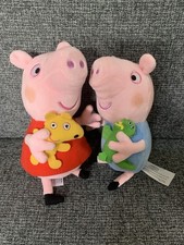 Astley Baker Świnka Peppa z miśem George z dinozaurami Mała miękka zabawka Plusz 2003 na sprzedaż  Wysyłka do Poland