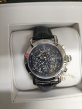 RELÓGIO MASCULINO ANDREW BELFORT MOSTRADOR ESQUELETO, AÇO INOXIDÁVEL, PULSEIRA DE COURO PRETO.  comprar usado  Enviando para Brazil