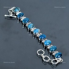 Venda de Páscoa 925 prata esterlina corrente de pedra preciosa neon apatita nova pulseira joia comprar usado Venda de Páscoa 925 prata esterlina corrente de pedra preciosa neon apatita nova pulseira joia comprar usado  Enviando para Brazil