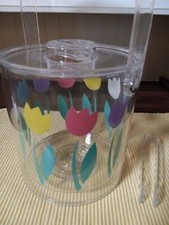 Balde de gelo acrílico vintage da década de 1980 com tulipas, usado comprar usado Balde de gelo acrílico vintage da década de 1980 com tulipas, usado comprar usado  Enviando para Brazil