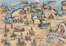 Cpsm carte geographique d'occasion  Saint-Pol-de-Léon