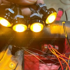 4x Yelloe 23mm pequeno LED preto DOME motocicleta-chopper-bobber luz de seta comprar usado  Enviando para Brazil