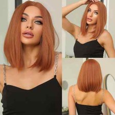 Perucas curtas corte bob reto parte média peruca sem corte cabelo de fibra de cobre para mulheres, usado comprar usado  Enviando para Brazil