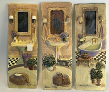 Azulejo de banheiro C Wintisle Olson resina 3D 3 1/4" x 9 1/2" conjunto suspenso de 3 comprar usado  Enviando para Brazil