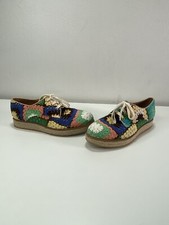 Sapatos KANNA Espanha Espadrille crochê colorido com cadarço plataforma 39 (8.5) boho comprar usado  Enviando para Brazil