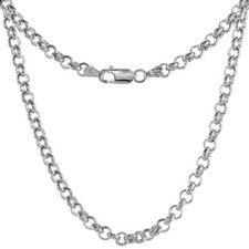 Colar de corrente rolo italiano de prata esterlina 925 espessura média 4 mm 7 a 30" comprar usado  Enviando para Brazil