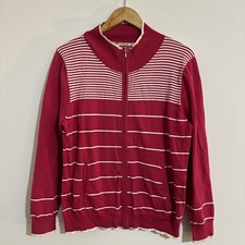 Jaqueta Regata Feminina Tamanho S Zíper Completo Vermelha Branca Manga Longa Listrada Casual comprar usado  Enviando para Brazil
