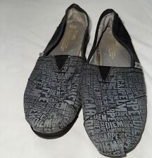 Zapatos de lona Toms para mujer talla 7,5 Carpe Diem negros grises clásicos sin cordones planos segunda mano  Embacar hacia Argentina