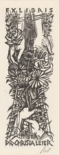 Używany, Exlibris - ULLRICH BEWERSDORFF - For Dr. Christa Leier - Flower Bouquet - Signed na sprzedaż  Wysyłka do Poland