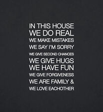 Adesivo de parede removível família In This House We Do Real We Make Mistakes 2058 comprar usado  Enviando para Brazil