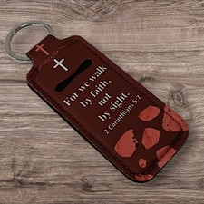 Suporte de batom/bálsamo labial Christian com anel de metal. 2 Coríntios 5:7 comprar usado  Enviando para Brazil