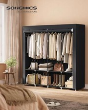 Organizador de armário portátil com tampa 41,3" guarda-roupa grande varas penduradas e prateleiras, usado comprar usado  Enviando para Brazil
