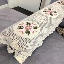 Usado,  Cachecol vintage mão crochê renda mesa corredor bordado cômoda guardanapo 15"x47" comprar usado  Enviando para Brazil