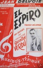 PARTITION TANGO MILONGA EL ESPIRO VERDU JEAN DELVOIE na sprzedaż  Wysyłka do Poland