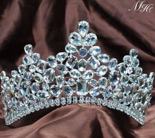 Deslumbrante Tiara de Cabelo Coroa de Menina Cristal Claro Fantasias de Formatura de Casamento Joias de Festa comprar usado  Enviando para Brazil