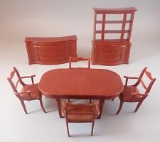 Marx Marxie Mansion 7 peças cadeiras de mesa para sala de jantar cabana buffet casa de bonecas 1:16 comprar usado  Enviando para Brazil