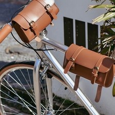 Bolsa de bicicleta feita à mão de couro à prova de chuva bolsa de ferramentas guidão selim comprar usado  Enviando para Brazil