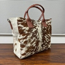 Bolsa tote de couro bovino ocidental – Bolsa de couro tricolor grande presente para mulheres comprar usado  Enviando para Brazil