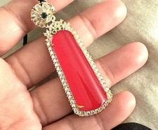 Pendentif calcédoine rouge d'occasion  Expédié en France