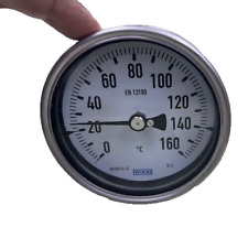 Usado, Termômetro bimetálico WIKA modelo S5550/4 NS100 montado na parte traseira mostrador ajustável 160°C comprar usado  Enviando para Brazil