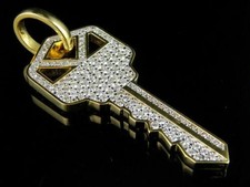 Pingente chave personalizado designer diamante VS2 acabamento ouro amarelo 14K masculino 2 quilates 2,2" comprar usado  Enviando para Brazil
