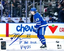 Matthew Knies Toronto Maple Leafs assinado 8x10 primeiro chapéu truque foto inscrição comprar usado  Enviando para Brazil