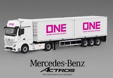 MB Mercedes Benz Actros & Container Trailer  - ONE - Time Micro 1:64 comprar usado  Enviando para Brazil
