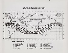 Early Apollo | RARO NASA 1966 AS-203 Suporte de Rede Mapa de Estação Global Foto, usado comprar usado  Enviando para Brazil