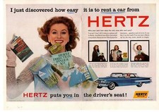 Usado, 1959 Hertz Rent A Car Rental Direction Finder Kit Mapas Casaco de Pele Impressão Anúncio comprar usado  Enviando para Brazil