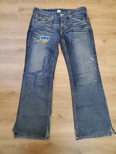Usado, Adesivo feminino True Religion jeans reto com aba desgastada bolsos tamanho 38 comprar usado  Enviando para Brazil