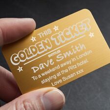 Personalised golden ticket for sale  SIDMOUTH