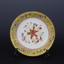 Porcelana esmaltes coloridos porcelana dourada mercadoria oficial lótus pêssego morcego prato infantil comprar usado  Enviando para Brazil