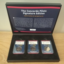 Conjunto de moedas Concorde 50p coleção transporte avião piloto assinado edição limitada comprar usado  Enviando para Brazil