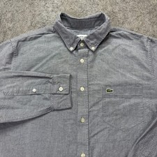 Camisa Oxford Masculina Lacoste L Cinza Ajuste Regular FR 42 Manga Longa OCBD Bolso Sólido comprar usado Camisa Oxford Masculina Lacoste L Cinza Ajuste Regular FR 42 Manga Longa OCBD Bolso Sólido comprar usado  Enviando para Brazil