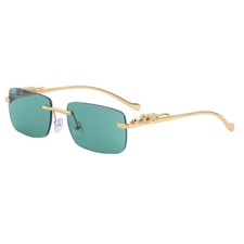 Óculos de sol hip hop quadrado masculino moda luxo ouro sem aro óculos transparentes comprar usado  Enviando para Brazil