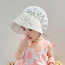 Chapéu de sol vintage verão renda flor bebê meninas bebê aba larga boné macio comprar usado  Enviando para Brazil
