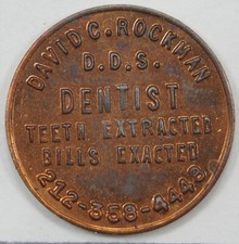1976 David C. Rockman DDS Dentista EUA Bicentenário Publicitário Token comprar usado  Enviando para Brazil