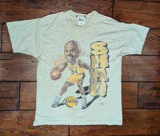 CAMISETA VINTAGE PRO PLAYER NBA LA LAKERS SHAQ O'NEAL CINZA URZE TAMANHO GRANDE, usado comprar usado  Enviando para Brazil